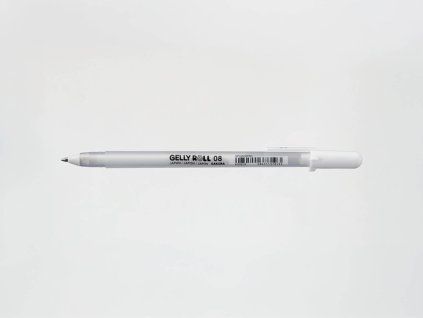 Produkt Gelové pero Sakura – bílé 0,8 mm na bílém pozadí zavřené
