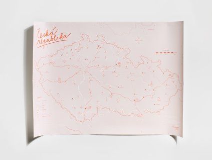 Produkt Nástěnná mapa Česka na bílém pozadí