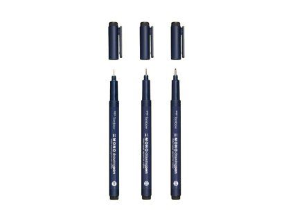 Kombinace produktů Tenký popisovač Tombow na bílém pozadí